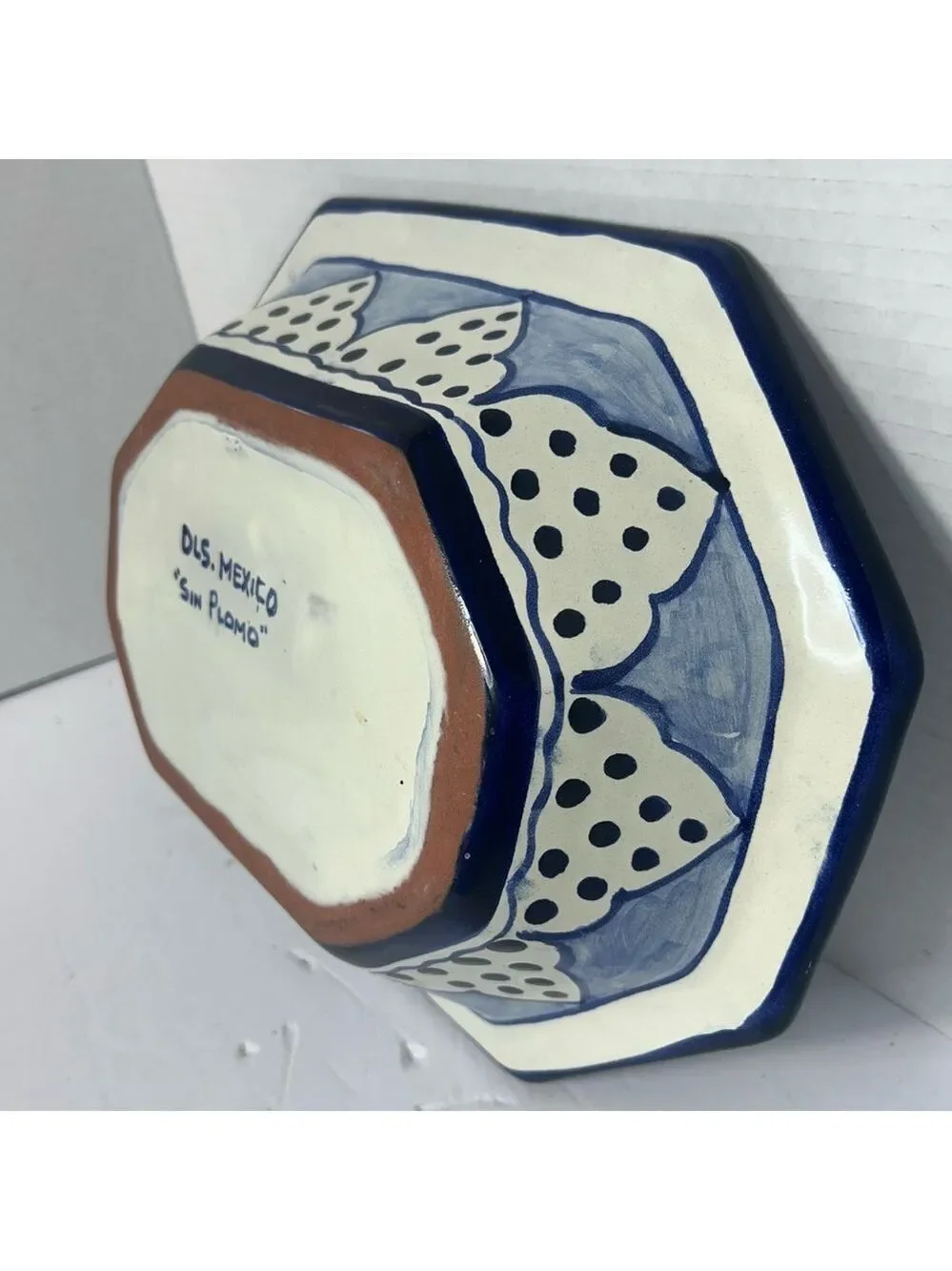 VTG Talavera Mexican Pottery Serving Dish Centerpiece Handpainted Floral Signed